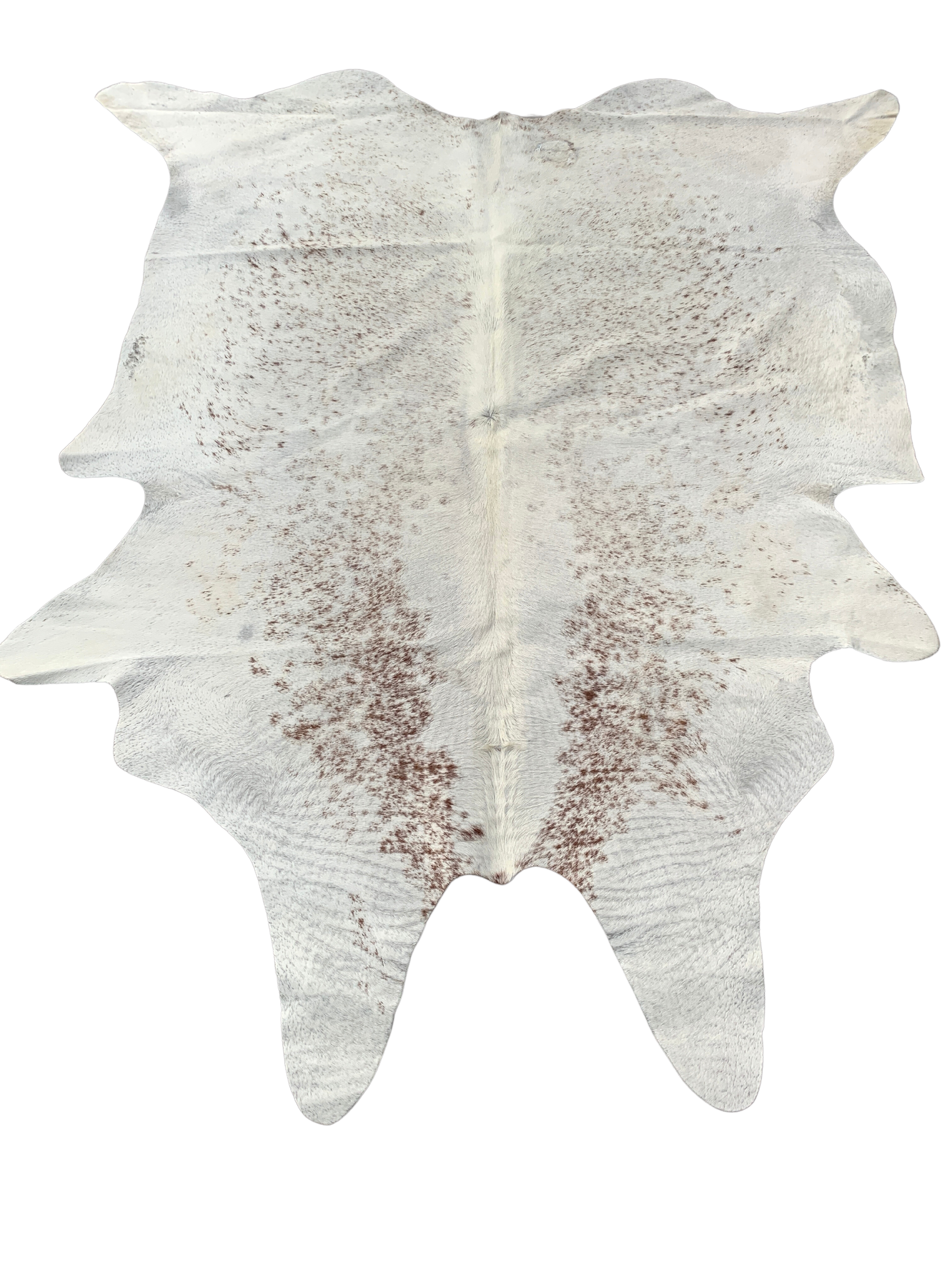 Geniune cowhide rug with beautiful pattern, with natural imperfections due to unique nature of geniune cowhides.