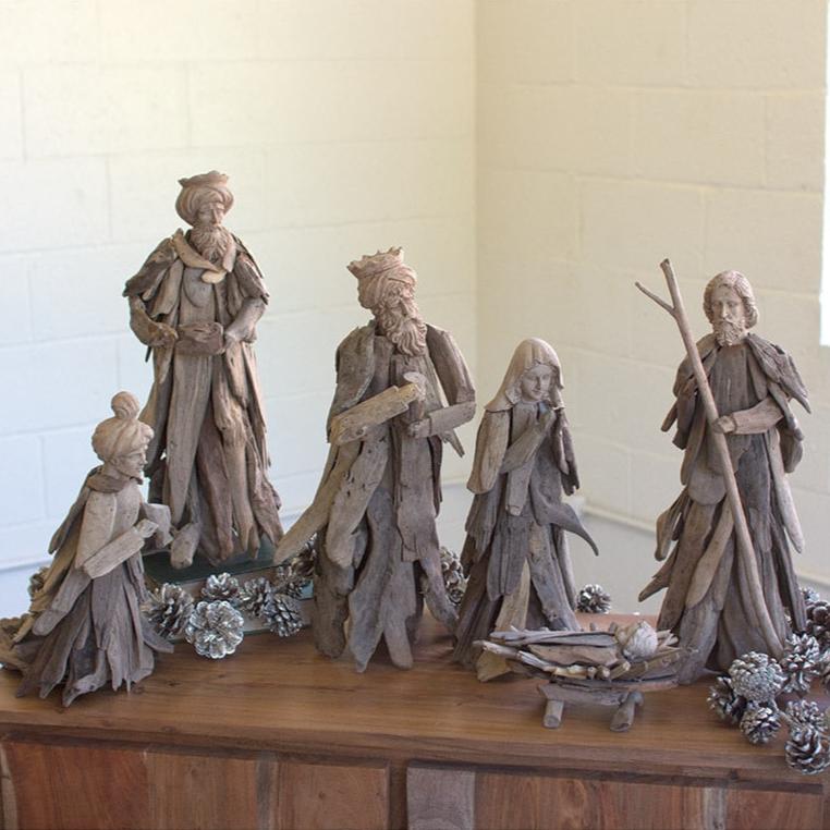 Driftwood Nativity Set - Set of 6