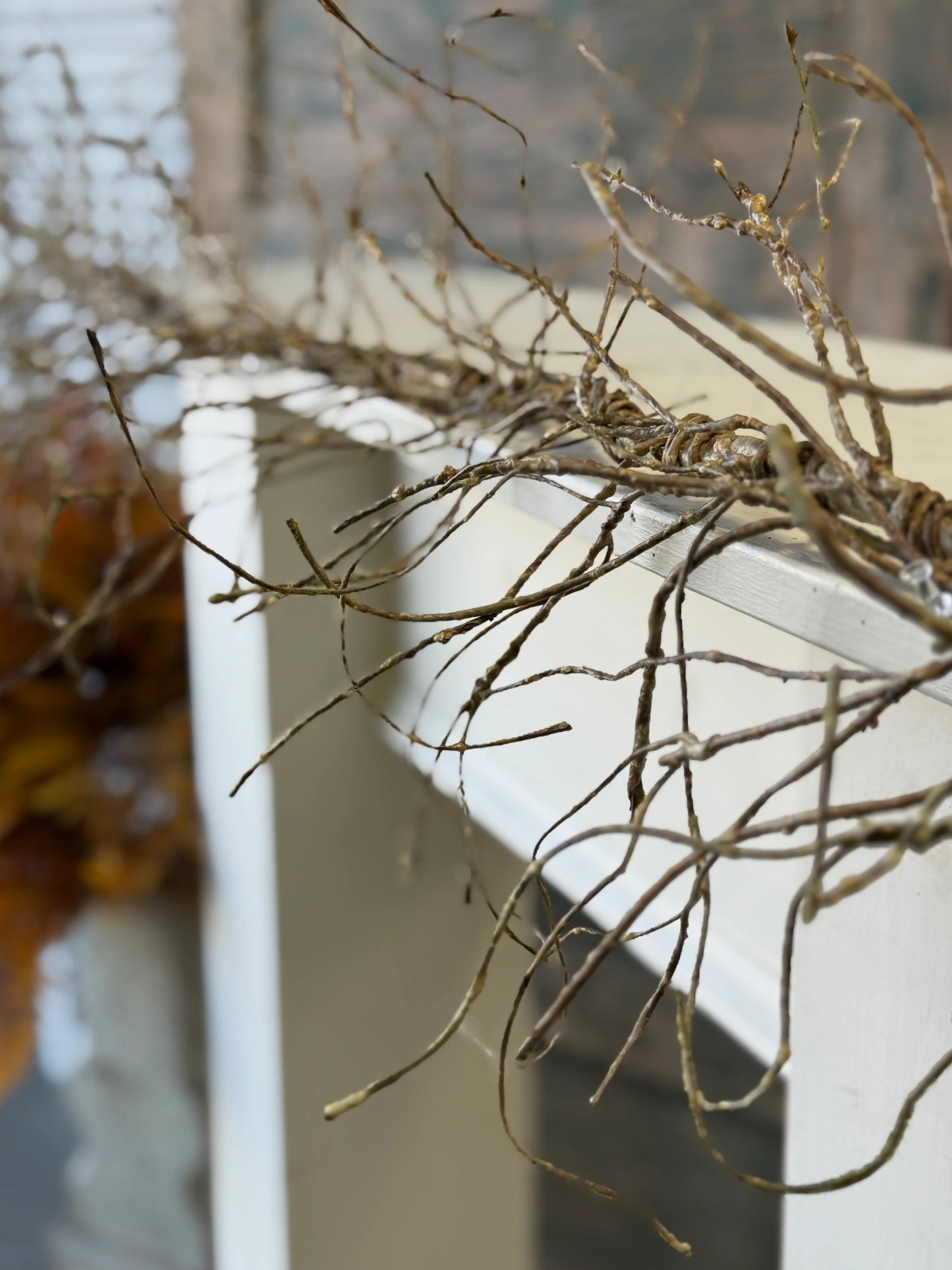 Bramble Bower Garland showcasing delicate branches with texture, perfect for spring decor.