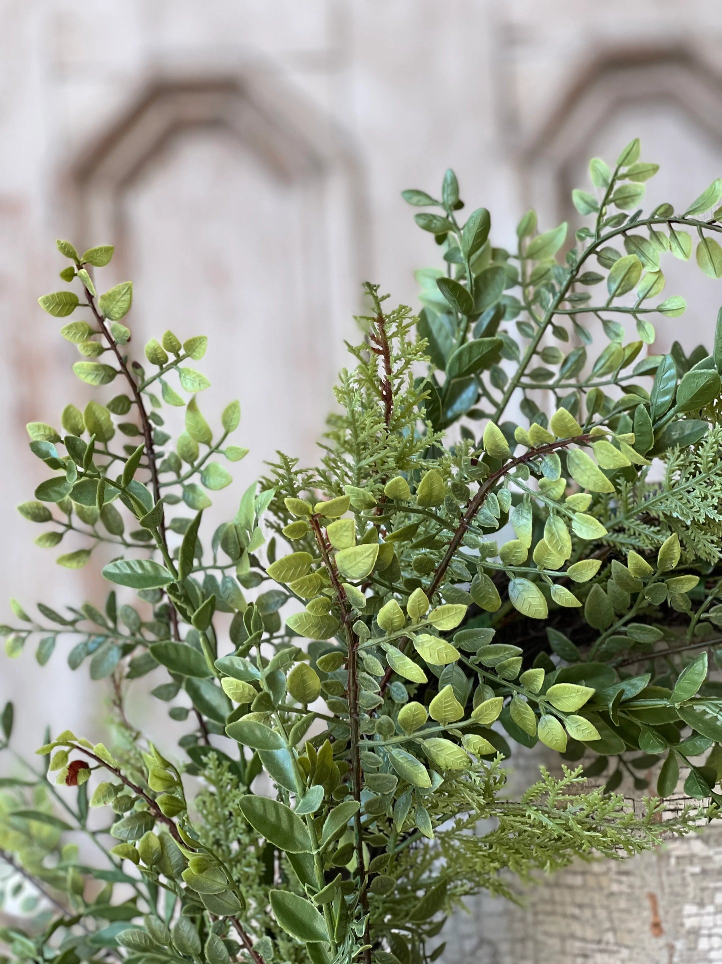Faux green wreath