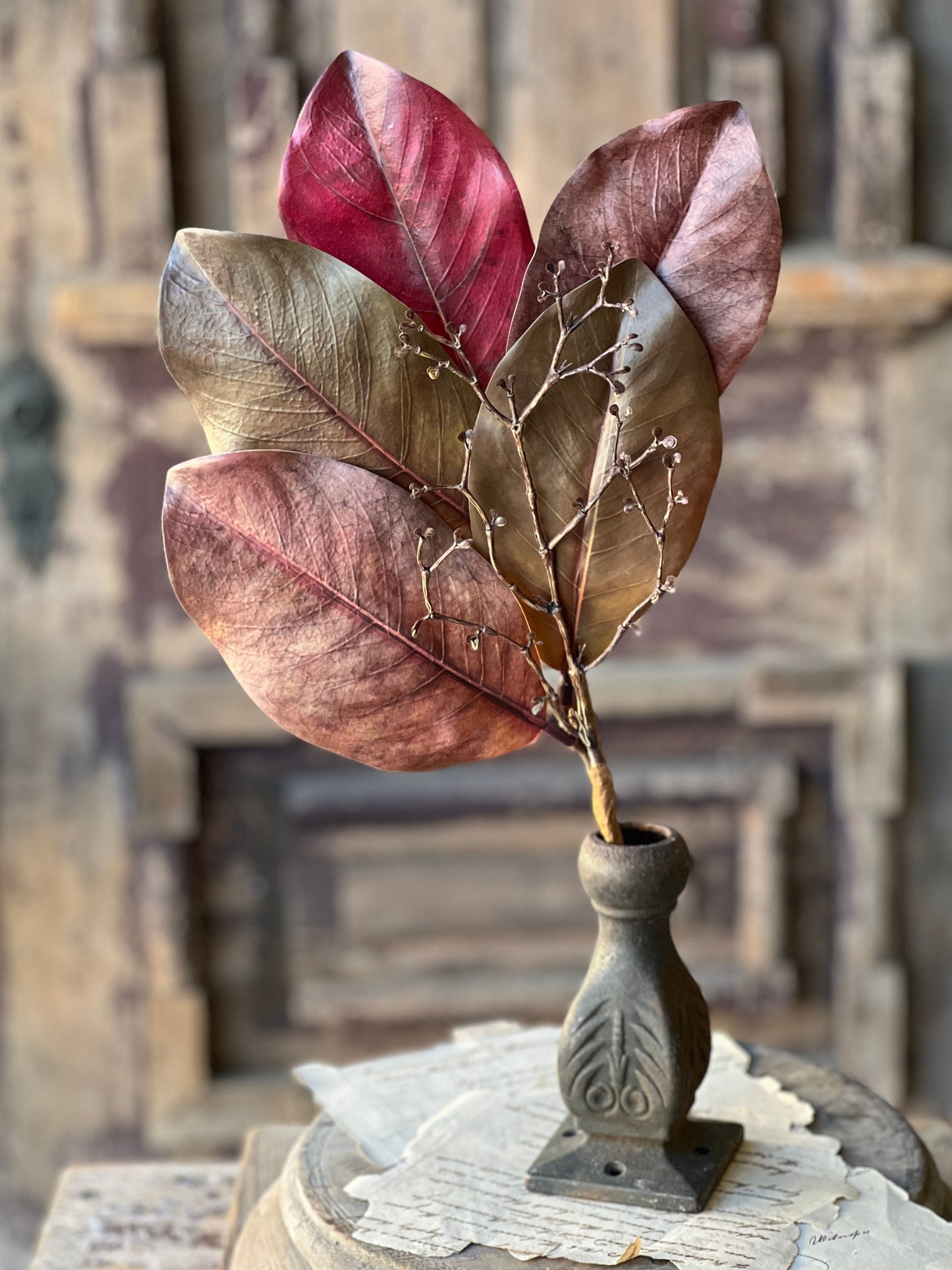 Magnolia Red and Bronze Stem - 18"