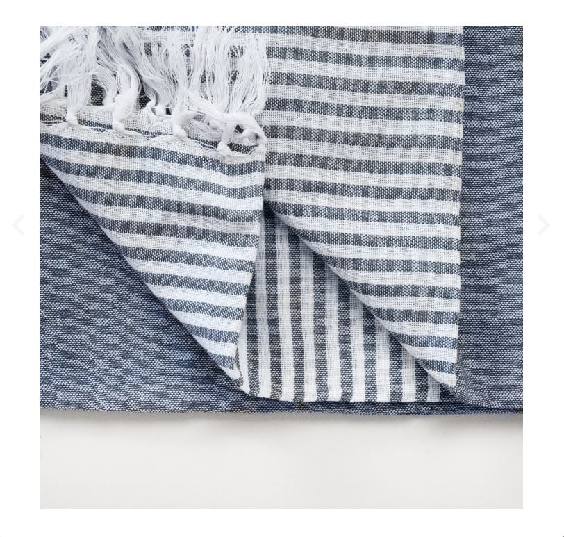 Charcoal Throw with White Accents