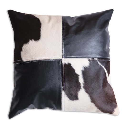 Cowhide and Leather Throw Pillow. Genuine cowhide and leather pillow perfect for modern rustic, farmhouse and western style home decor.