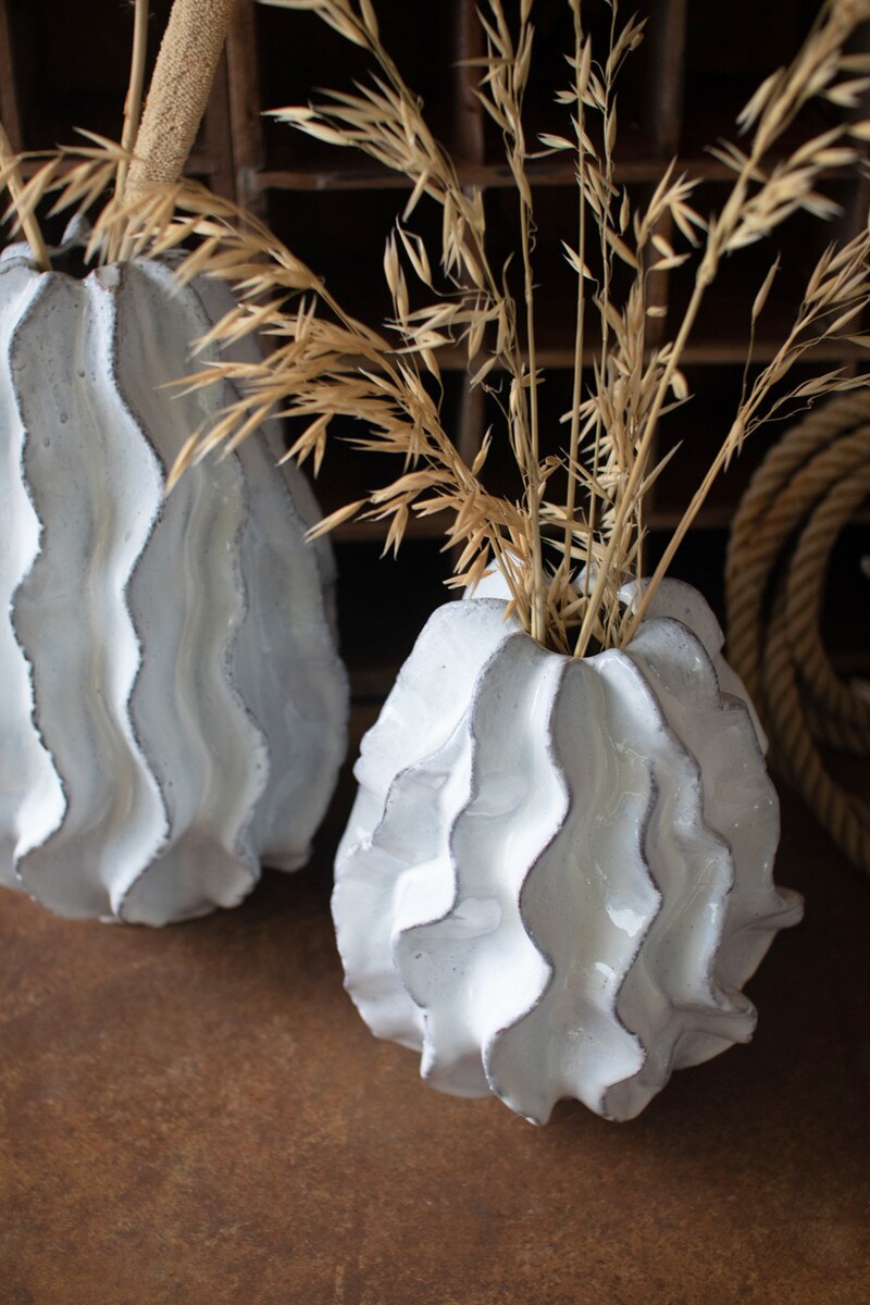 Ceramic Ruffle Vase - Large