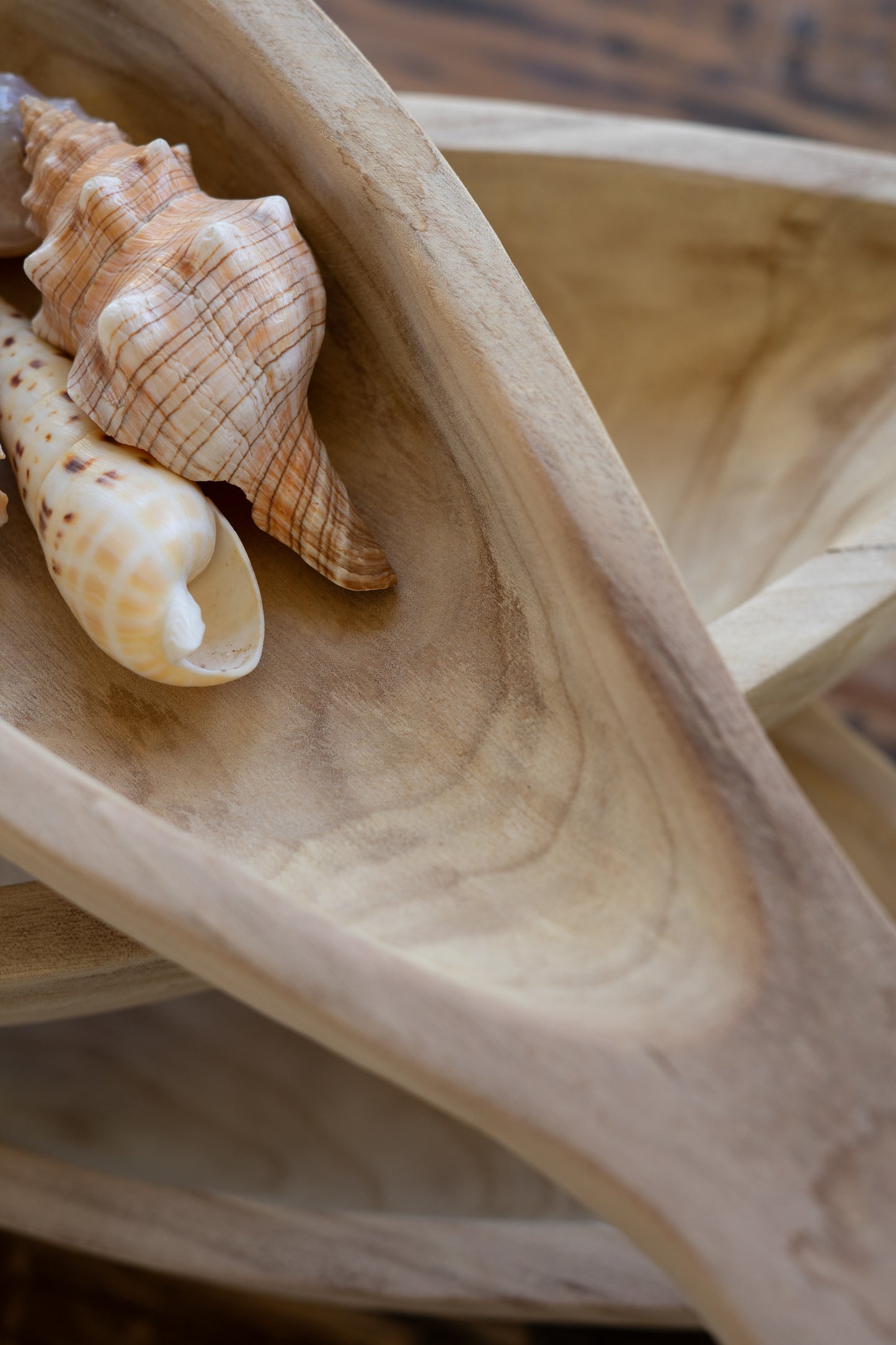 Carved Wood Fish Bowls