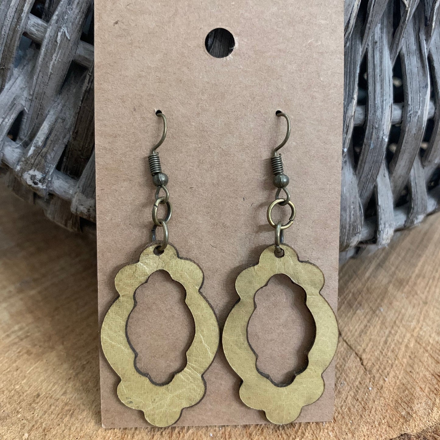 Designer Leather Teardrop Earrings#shop_name