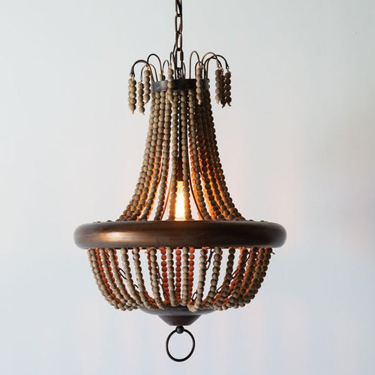 Wood Bead Pendant Light#shop_name