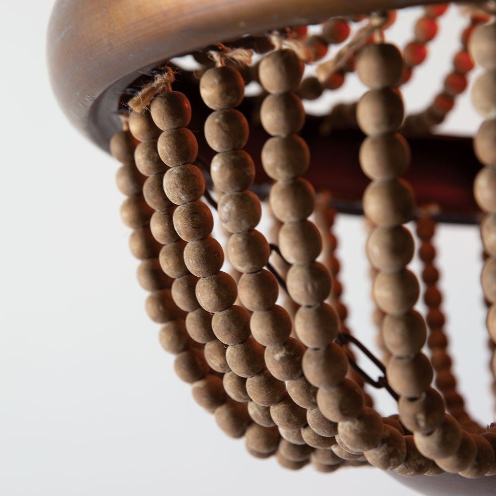 Wood Bead Pendant Light#shop_name