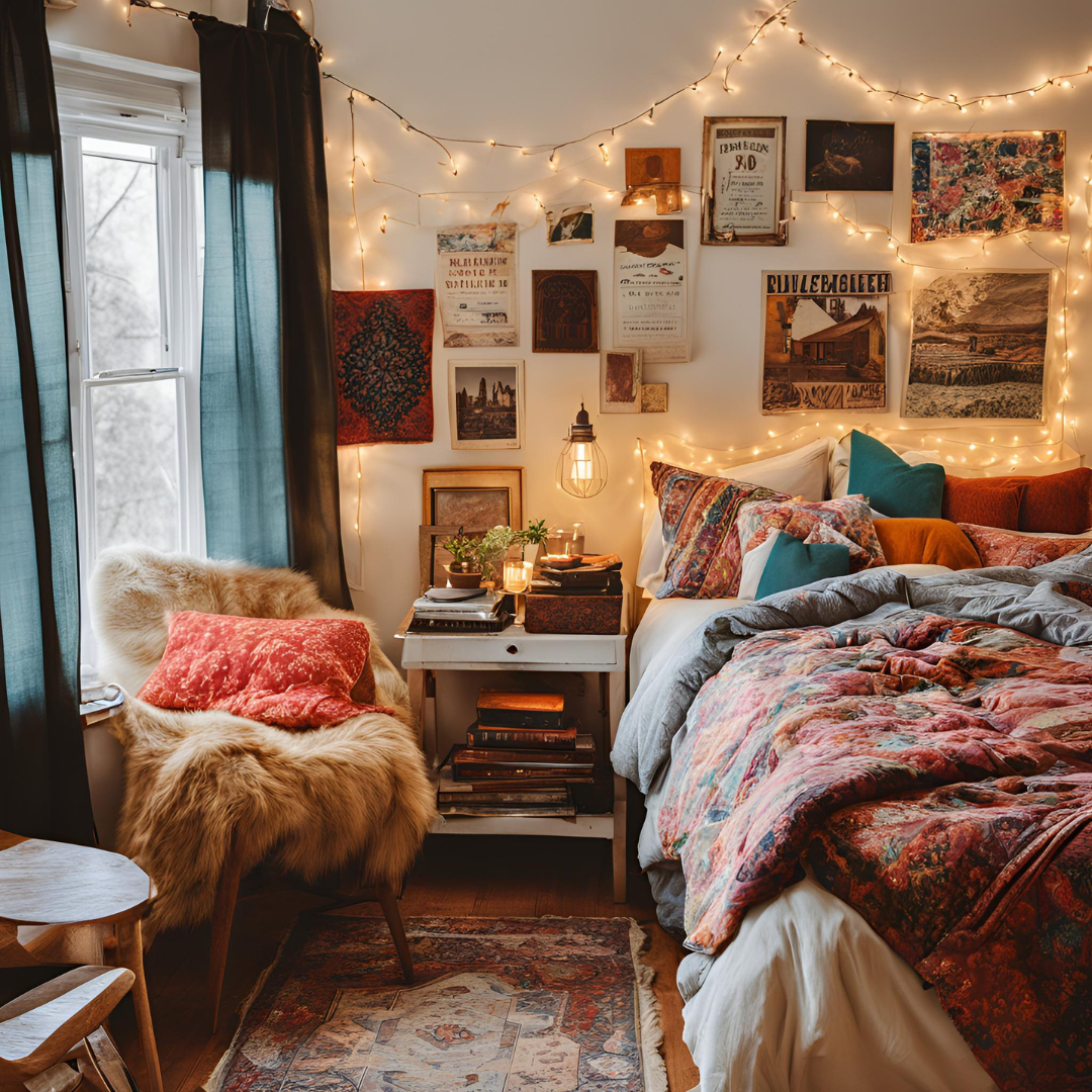 Dorm Decorating with Vintage and Modern Mix