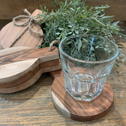 Round Wood Coaster Set