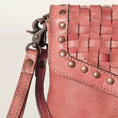Crossbody Genuine Leather Pink Purse