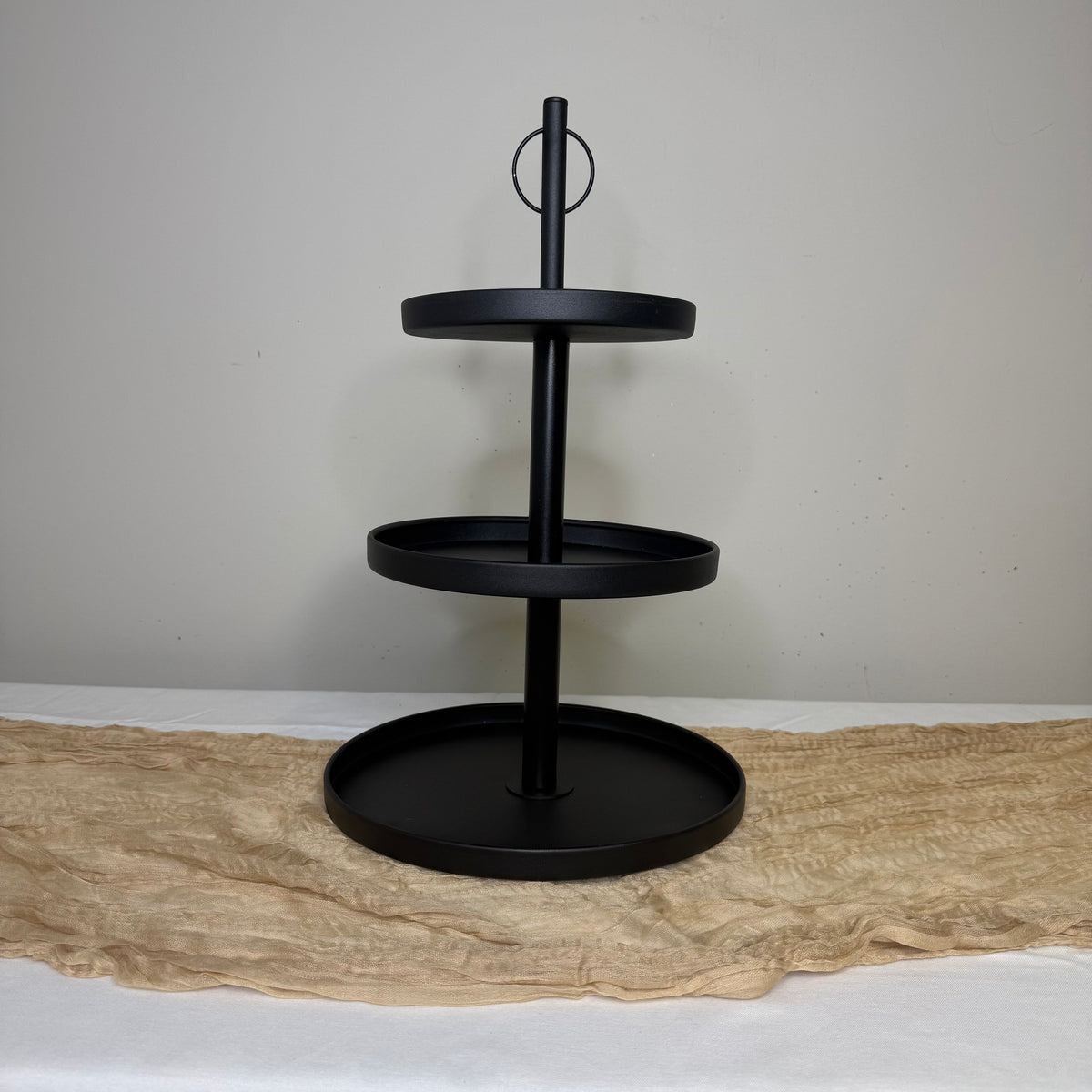 Black Metal 3 Tier Cupcake Stand