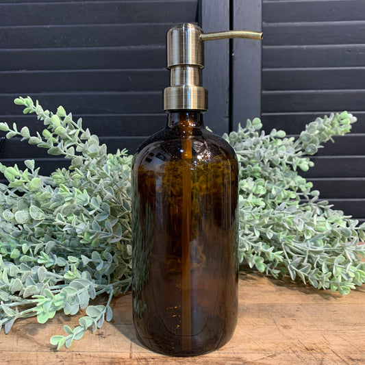 Amber Glass Soap Pump