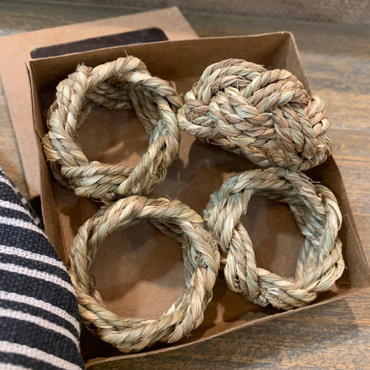 Seagrass Napkin Rings - Set of 4
