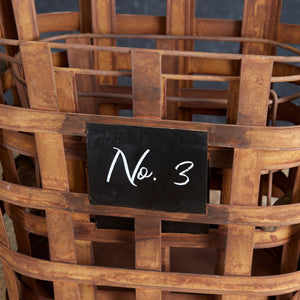 Rustic Metal Storage Baskets with Numbers - Set of 3