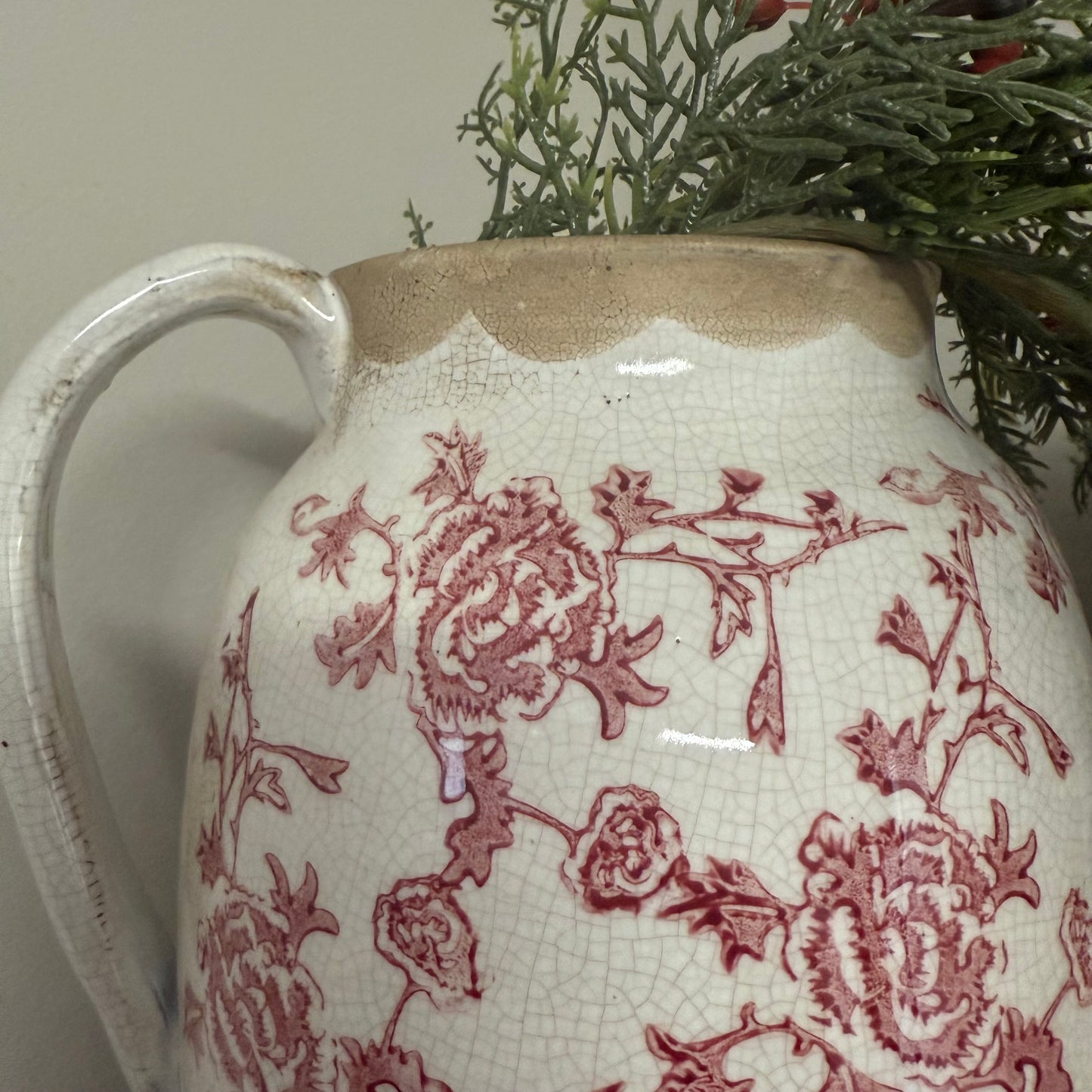 Red Heritage Handle Vase