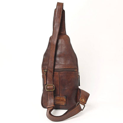 Brown Genuine Leather Sling Bag