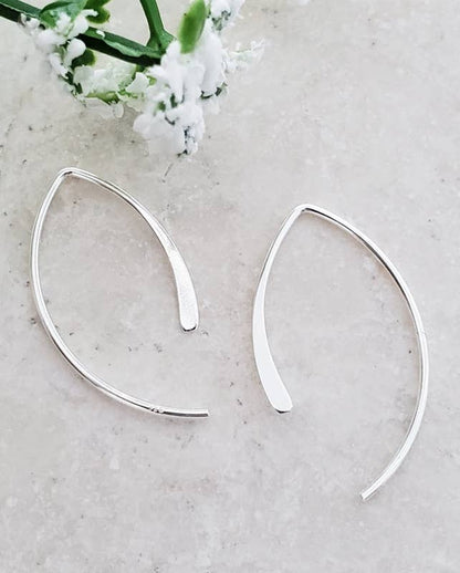 Silver Open Wishbone Earrings
