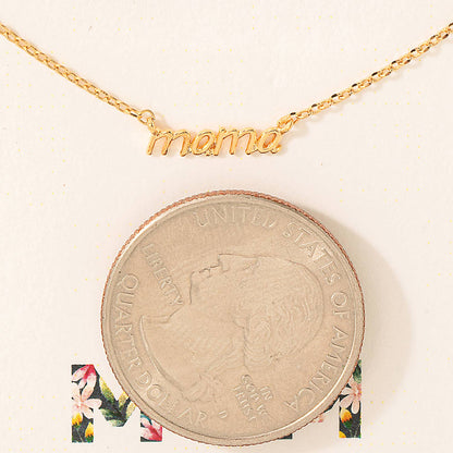 Dainty Mama Pendant Necklace: Silver