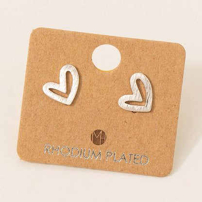 Gold Dipped Heart Stud Earrings: Gold