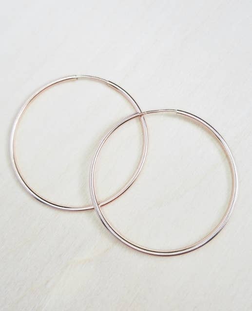 Rose Gold Endless Hoops - 35mm