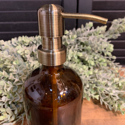 Amber Glass Soap Pump