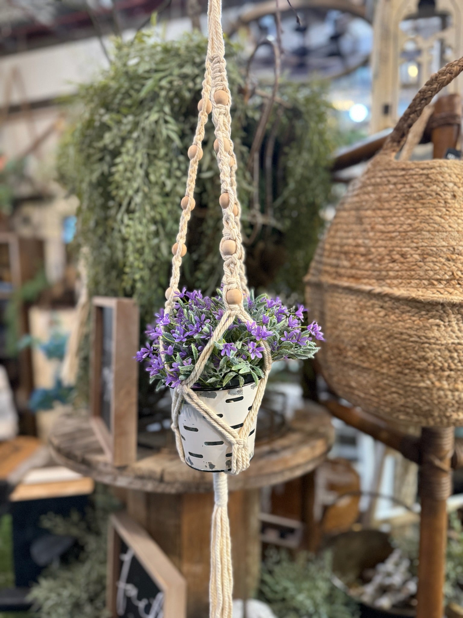 wicker plant hanger Macrame Plant Hanger