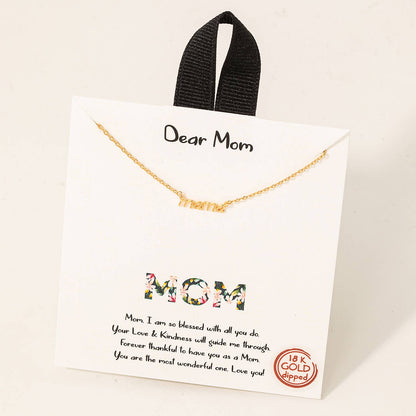 Dainty Mama Pendant Necklace: Gold
