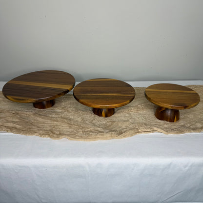 Acacia Wood Cake Stand Set - 3 pieces