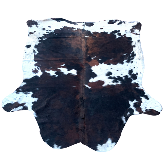 Dark Browns Tricolor Cowhide with white