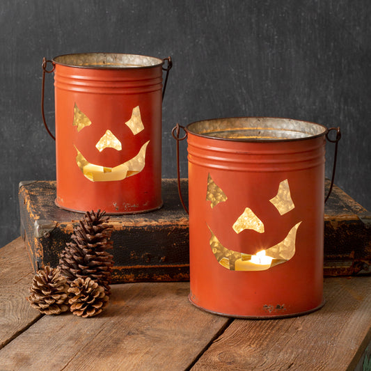 Jack-O-Lantern Buckets - Set of 2