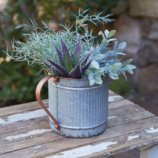 Two-Tone Corrugated Pitcher with Copper Accents