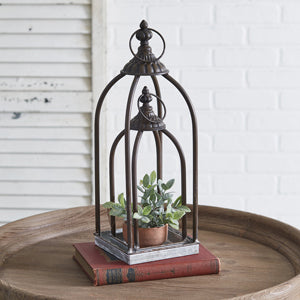 Mixed Metal Open Lanterns -  Set of 2