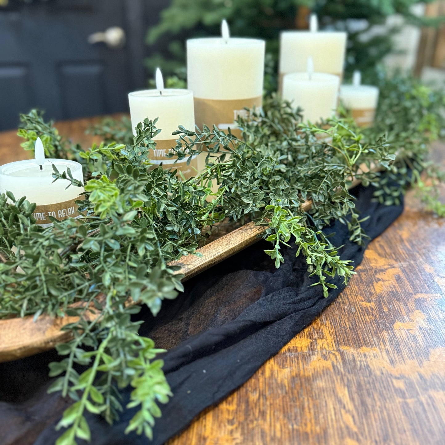 LED Pillar Candle 6" x 3" - Cream Natural Resin