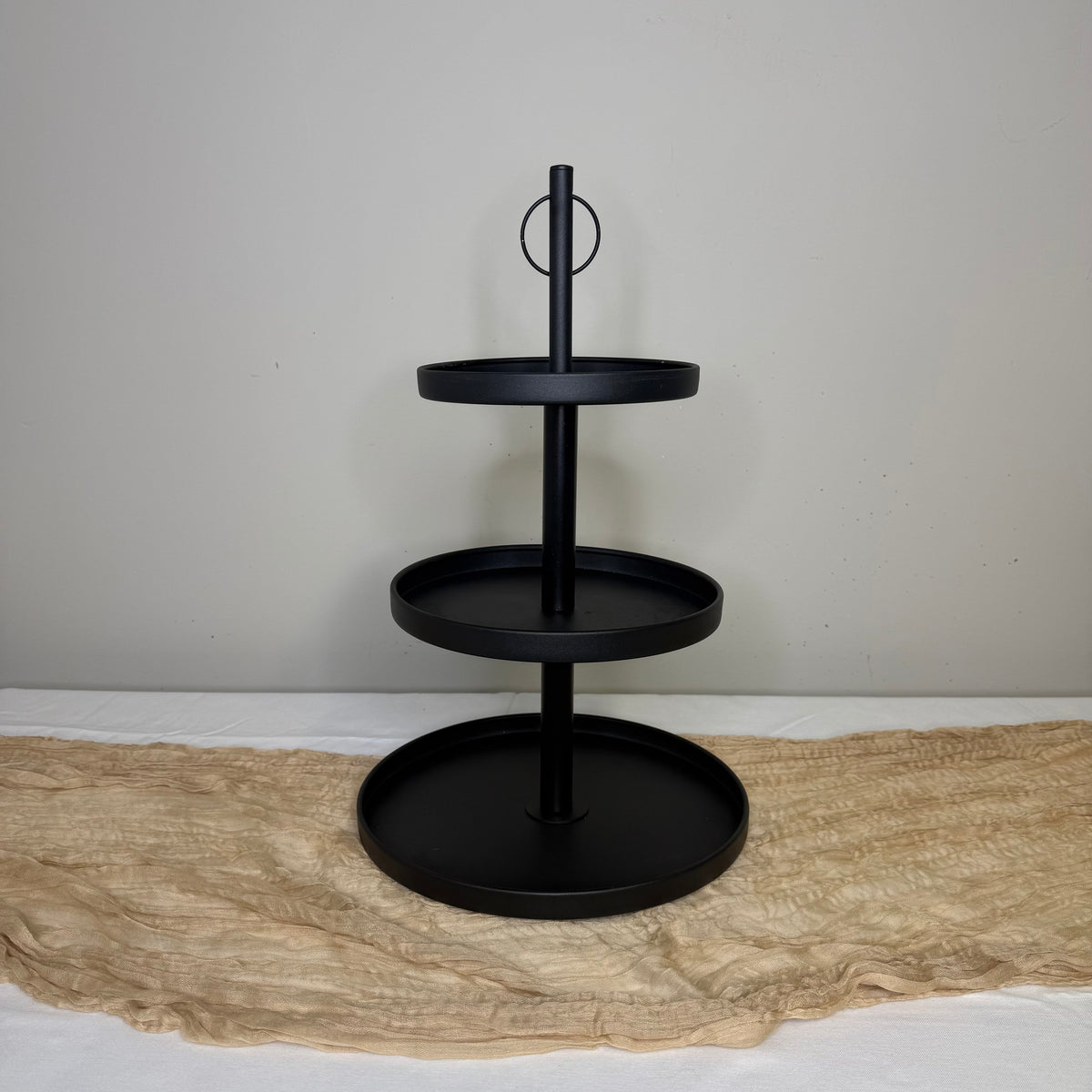 Black Metal 3 Tier Cupcake Stand