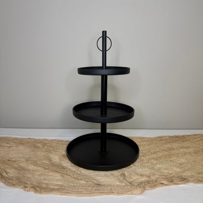 Black Metal 3 Tier Cupcake Stand