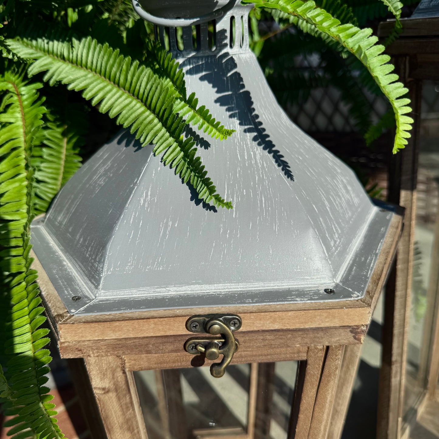Large Rustic Natural Wood Lanterns - Set of Three