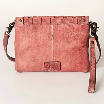 Crossbody Genuine Leather Pink Purse