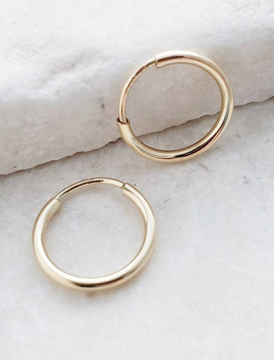 Gold-Filled Tiny Endless Huggie Hoops