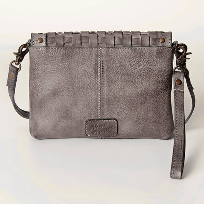 Crossbody Genuine Leather Gray Bag