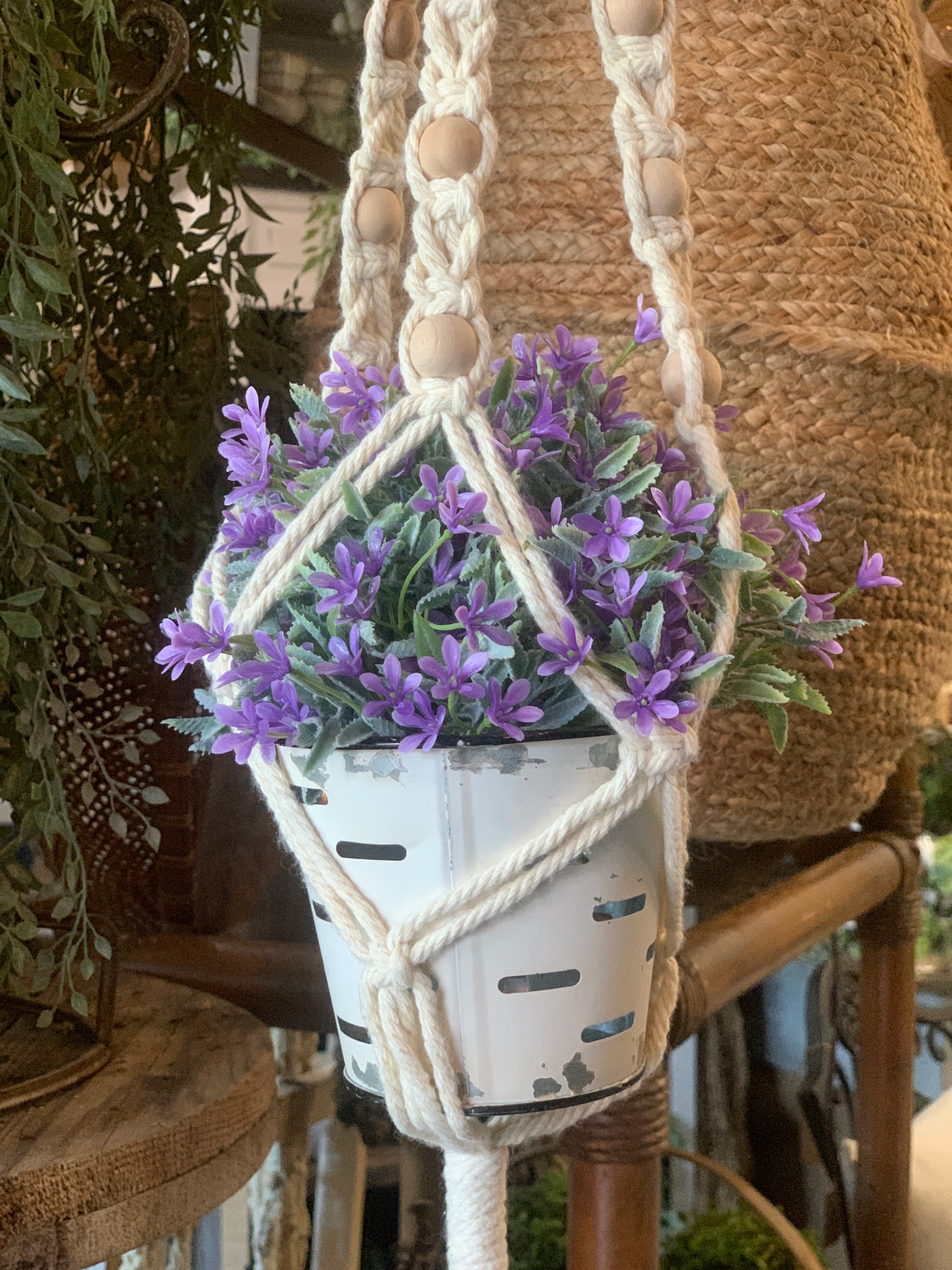 basket macrame plant hanger Macrame Plant Hanger