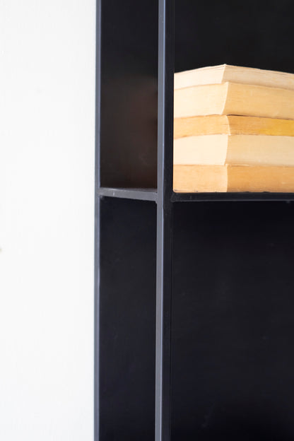 Black Metal Four-Tiered Wall Shelf