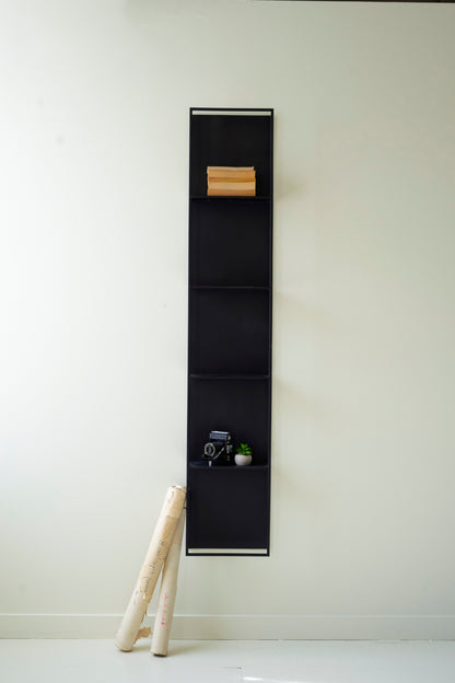 Black Metal Four-Tiered Wall Shelf