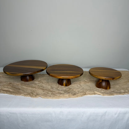 Acacia Wood Cake Stand Set - 3 pieces
