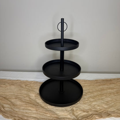 Black Metal 3 Tier Cupcake Stand