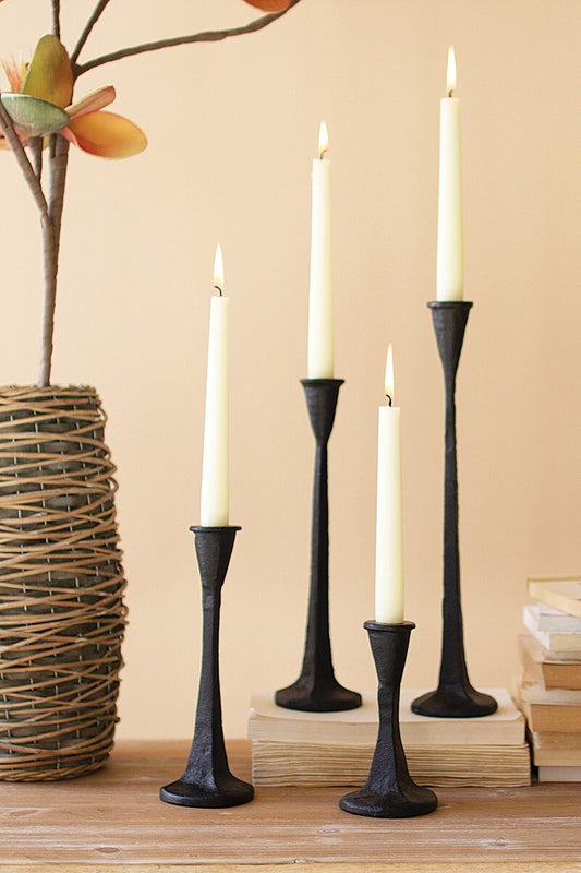 Cast Iron Candle Holders - Set of 4