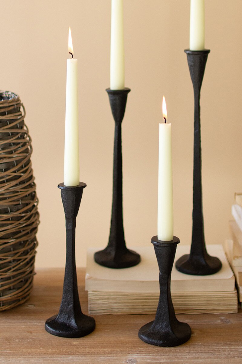 Cast Iron Candle Holders - Set of 4