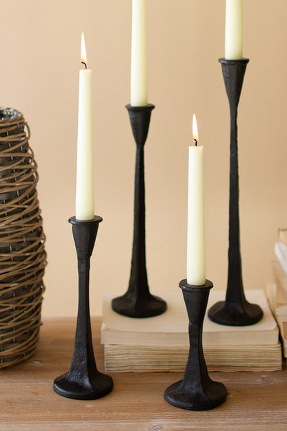Cast Iron Candle Holders - Set of 4