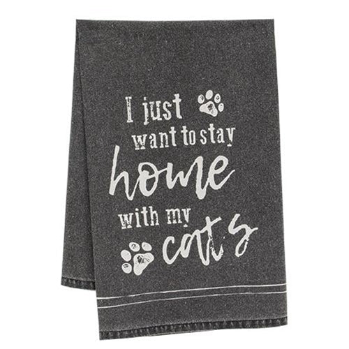 Home With Cats Dish Towel