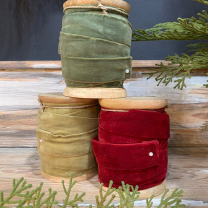 Gold Velvet Ribbon Spool 25mm X 10 yds